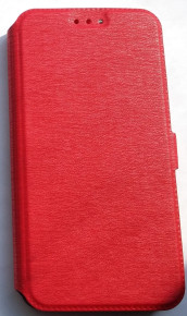 Кожен калъф тефтер стойка и клипс FLEXI Book Style текстура за дизайн LENOVO A5000 рубин